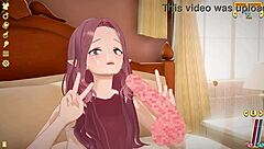 فتاة مراهقة لطيفة في هنتاي تتلعب بألعاب في أكشن كرتوني ساخن