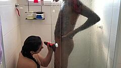 Cuckold lets friend fuck wife, then bathroom with watcher