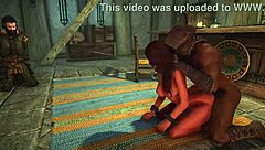 Skyrim's dark desires with bound Adrianne in rough anal.