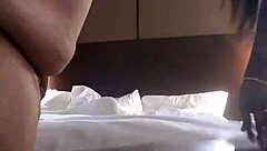 latino guy goes down on black shemale