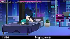 Nightgamer with girlfriend and friend in cute anime hentai