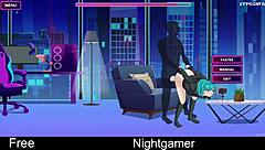 Nightgamer with girlfriend and friend in cute anime hentai