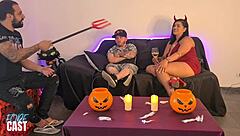 pitoco the dwarf fucks the presenter on halloween night