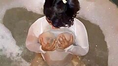 Horny latina ends up soaking wet. Her solo play hits the ultimate peak.