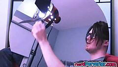 Voluptuous UK Bitch SUCKING Nerd's Dong Hard During Wild Casting Interview