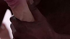 That black guy sucking on a huge white dick