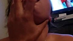 Latina sucks monster cock dry in intense blowjob