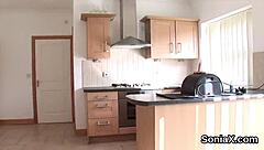 adulterous english milf lady sonia displays massive knockers in lingerie fetish scene