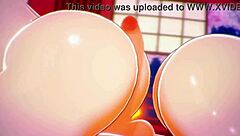 Miko and Raiden get freaky with a dildo in steamy 3D hentai creampie action