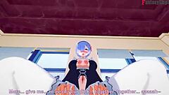 Re:ZeroのRem巨乳メイドが激しく犯されてアヘ顔になるPOV