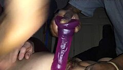big freak gives blowjob to monster black cock, so intense and wild