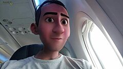 Flying high with step gay dad turns naughty. Shyness gone, feet play starts in public.