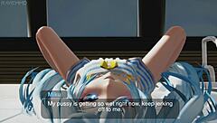 Teasing Miku Gets Wet Fingering Herself in Pool Photoshoot for 3D Cartoon Hentai Action