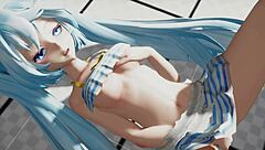 Teasing Miku Gets Wet Fingering Herself in Pool Photoshoot for 3D Cartoon Hentai Action