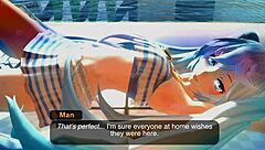 Teasing Miku Gets Wet Fingering Herself in Pool Photoshoot for 3D Cartoon Hentai Action