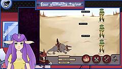 Avatar trainer gets blowjob from guard with big tits.