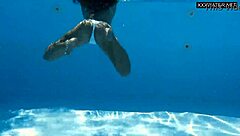 Swimming Pool Sensation: Best Hungarian Milf Angelica Strips Naked in Public.