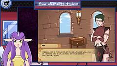 Avatar eğitmeni büyük memeli gardiyandan blowjob alıyor.