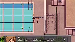 Hentai-peli: Maaseutuelämää - Kylpyhuonepano ja koulun uima-altaan vakoilu