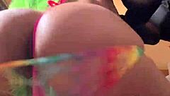 moee baby in cosplay twerking with gibby the clown