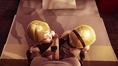 Twins from Nier Automata fucked in 3D hentai orgy.