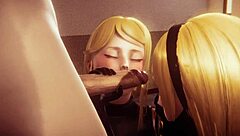 Twins from Nier Automata fucked in 3D hentai orgy.