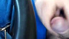 Public masturbation with a wild cum shot caught on camera!