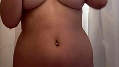 shower time, i touch my huge boobs