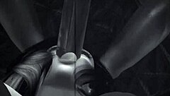 Ever seen cartoon hentai with monster cock interracial action like this?