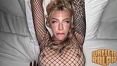 Wow! Nympho Blonde Craved First BBC, Got Throat and Pussy Stretched with Huge Creampie!