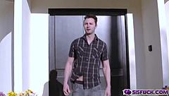 Brad Sterling spreadeagle bangs Chloe Cherry's hairy pussy hard 😜