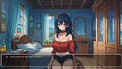 Blurring walls in hentai game ep 3, teasing boyfriend with voyeurism! 😘