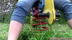 outdoor foot babe plays with heels in high definition under the italian sun