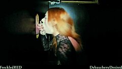 Intense Emotions Surge As Redhead Sucks Stranger's Monster Cock At Public Gloryhole