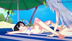 miku kohinata and laura bodewig in steamy lesbian hentai play - symphogear & infinite stratos