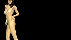 An Animated 3D Cartoon Girl Poses Sexily In Various Stunning Positions