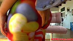 gaping babe gets asshole drilled with sextoy