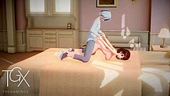 Anime hentai futanari girl, you're killing it with blowjob and anal in wild positions.