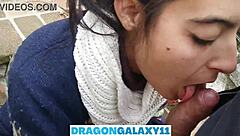 damn, outdoor blowjob in park right by the neighbors!