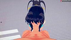 Akeno begs for sex at the public pool yesterday.