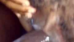 Ebony Girl Takes Monster Cock Cumshot