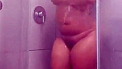 BBW Teases And Fucks Herself With Dildo In Shower While Alone