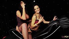 these two lesbians would drive ya crazy with their teasing kisses!