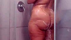 BBW Teases And Fucks Herself With Dildo In Shower While Alone