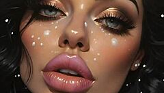 Anime hentai face painting with 100 cum facials