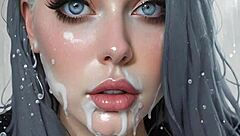 Anime-Hentai Gesichtsbemalung mit 100 Cum-Facials