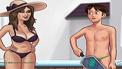 In Summertime Saga, this milf finds a great working tool for 69 at the office