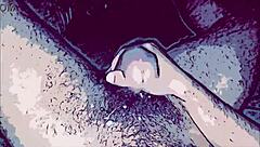 Gay cartoon guy fucks the passive slut's mouth with his big thick cock