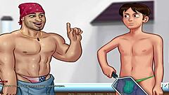 In Summertime Saga, this milf finds a great working tool for 69 at the office