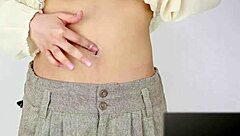 Asian japanese navel sound fetish with licking and touching.